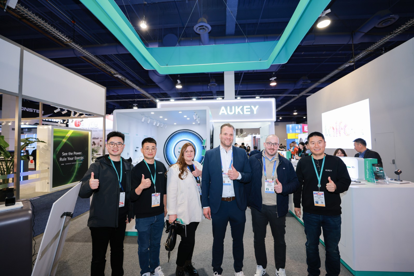 Event photography at CES 2026 AUKEY booth in Las Vegas by JY Studio