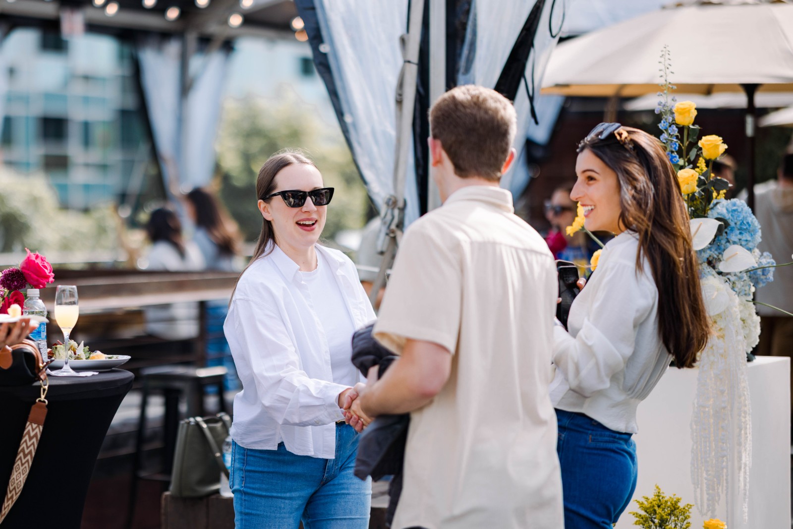 NFL marketing team group photo at Super Bowl LX event at The Pearl SF Rooftop San Francisco by JY Studio