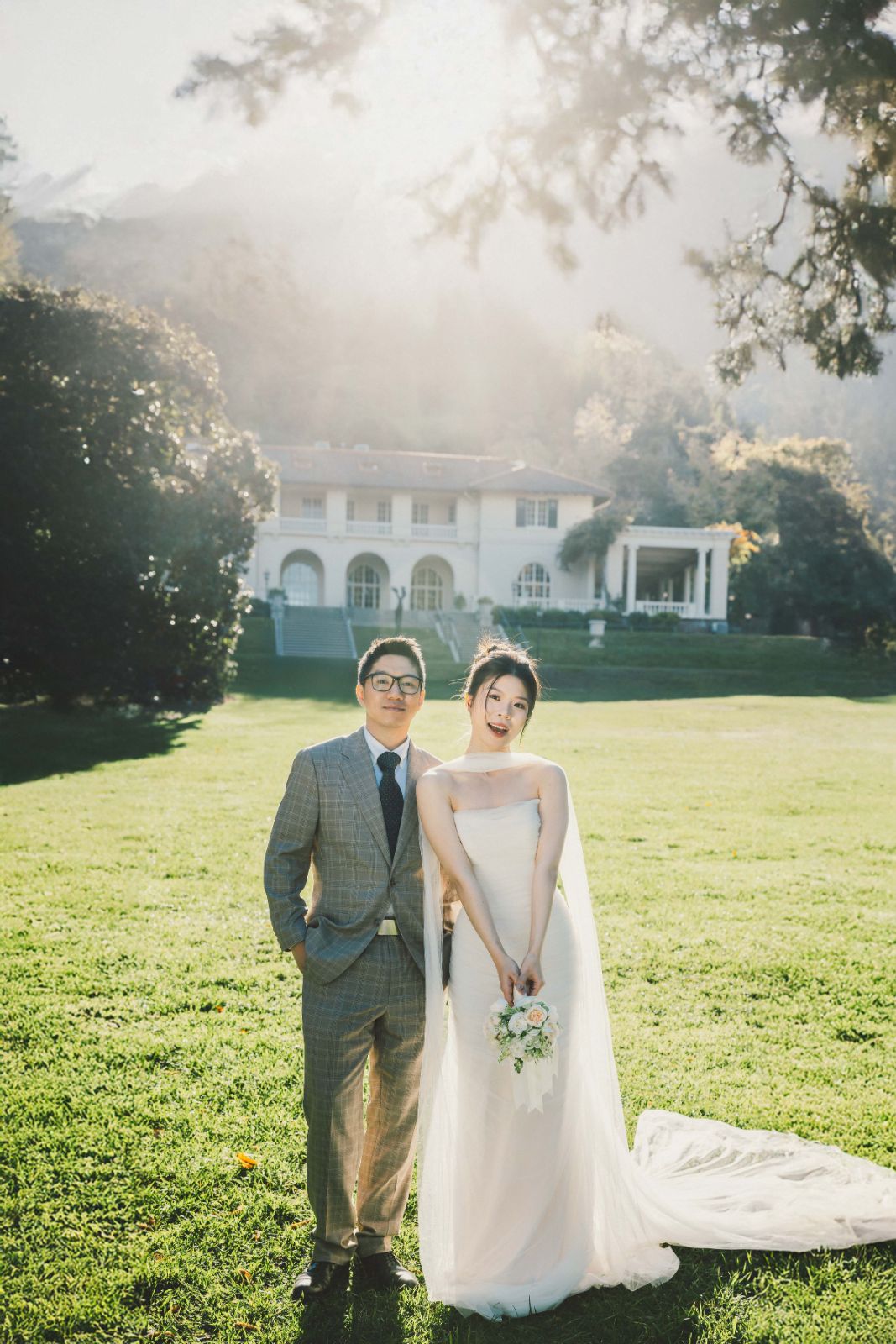 Romantic couple portrait among the greenery at Montalvo Arts Center by SlowMo Studio