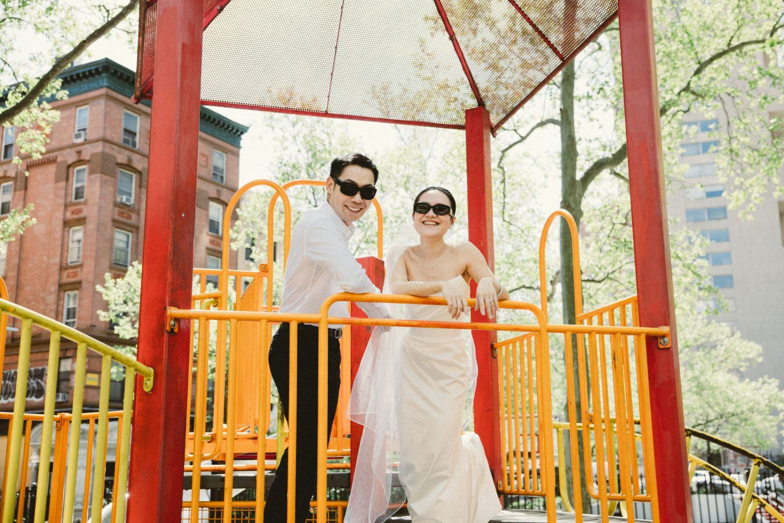 Couple walking together through New York City with natural light by SlowMo Studio