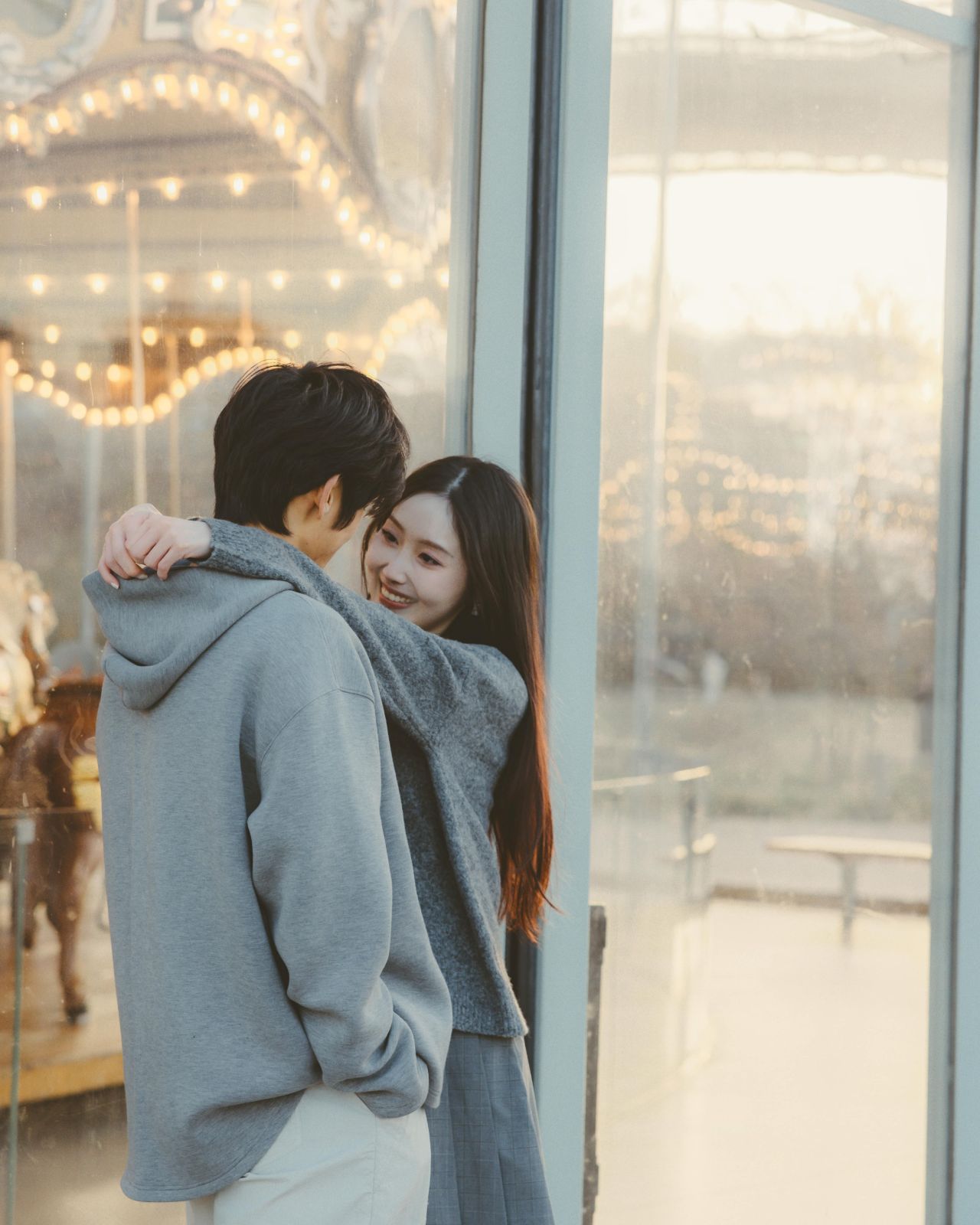 Best Bay Area couple photographer for intimate cinematic engagement photos indoors